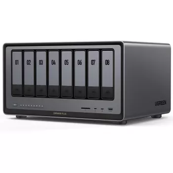 UGREEN NASync DXP8800 Plus 8 lizdų NAS 0/8 SATA + 0/2 M.2 SSD, 2x 10GbE, 8GB RAM