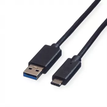 ROLINE USB laidas – USB Type C (kištukas) – USB Type A (kištukas) – 50 cm (USB 3.1) – liejinis – juodas (11.02.9010)