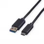 ROLINE USB laidas – USB Type C (kištukas) – USB Type A (kištukas) – 50 cm (USB 3.1) – liejinis – juodas (11.02.9010)