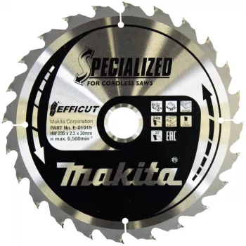 Makita Efficut pjovimo diskas medienai 235 mm 24 dantys, skirtas DHS900, DHS900Z, DHS900ZU (E-01915)