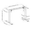Ergo Office Vieno Variklio Elektrinis Stalas, Reguliuojamo Aukščio, Stovimai Pozicijai, max. 80kg, max. aukštis 1160mm, ER-443
