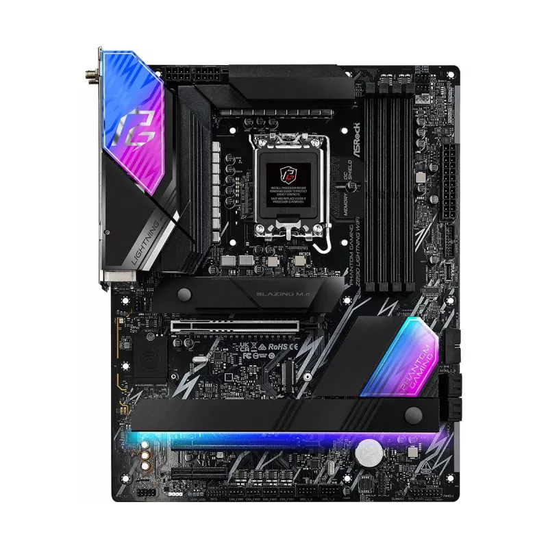 Motininė plokštė ASRock Z890 Lightning WiFi – Intel Z890, LGA1851, ATX, 4× DDR5, Wi‑Fi 7, 2.5Gb LAN, Thunderbolt 4