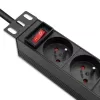 Qoltec aliumininis PDU 10'' RACK | 1U | 16A | 4xFRENCH | 1,8m