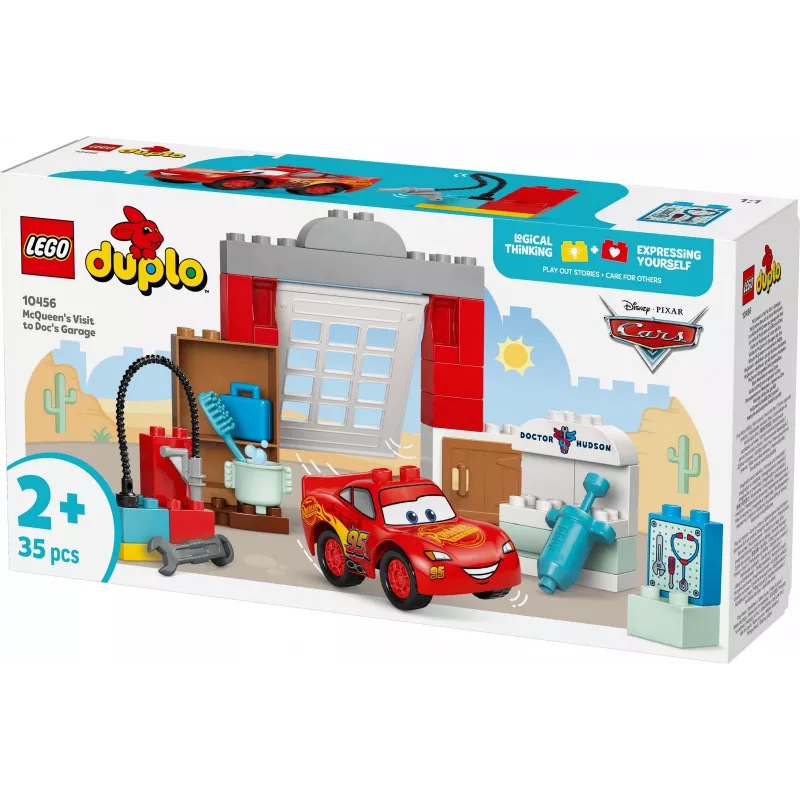Konstruktorius LEGO DUPLO 10456 Disney McQueen ir Doko dirbtuvės – 35 dalys, nuo 2 metų
