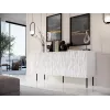 Komoda Cama Meble JUNGLE 152x40,5x74,5 cm balta matinė su juodomis kojelėmis