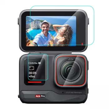 Apsauginis stiklas Puluz 3 viename grūdintas stiklas Insta360 Ace Pro PU951T (3 vnt.)