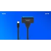 SAVIO AK-69 SATA į USB-C adapterio laidas, SATA moteriška į USB-C vyrišką, USB 3.2 Gen 1 (5 Gbit/s), 0,25 m, juoda