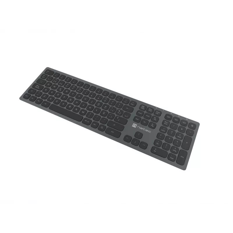 NATEC NKL-1830 belaidė klaviatūra RF / Bluetooth, ispaniškas QWERTY išdėstymas, juoda-pilka
