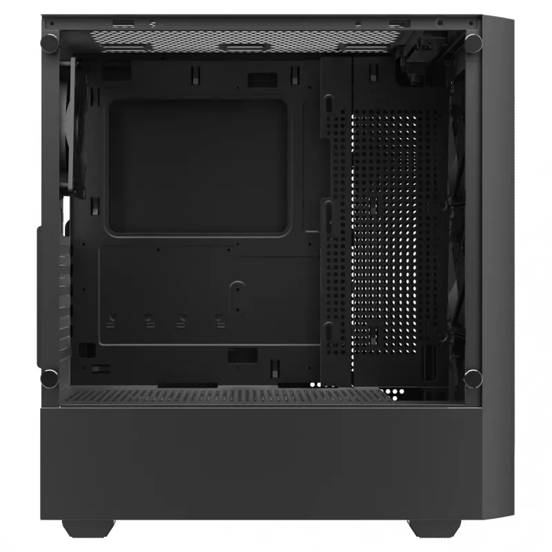 PC korpusas SAVIO Noctis Flow – Cube Mini-ITX/Micro-ATX/ATX, 3x120mm priekyje, 1x120mm gale, 2x3.5 colio + 3x2.5 colio vietos, grūdintas stiklas