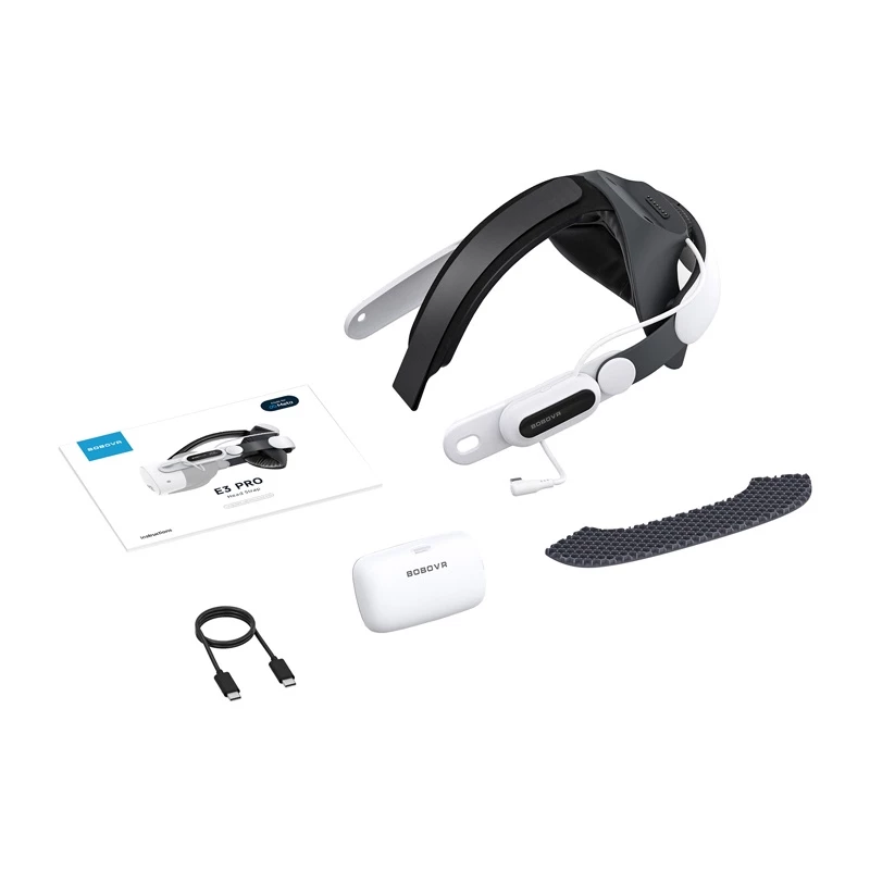 BOBOVR E3 PRO dirželis su atsargine baterija, skirtas Meta Quest 3 / 3s