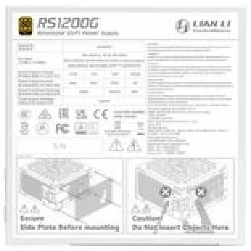 Lian Li RS1200G 1200 W 20+4 pin ATX 80 PLUS Gold maitinimo blokas baltas