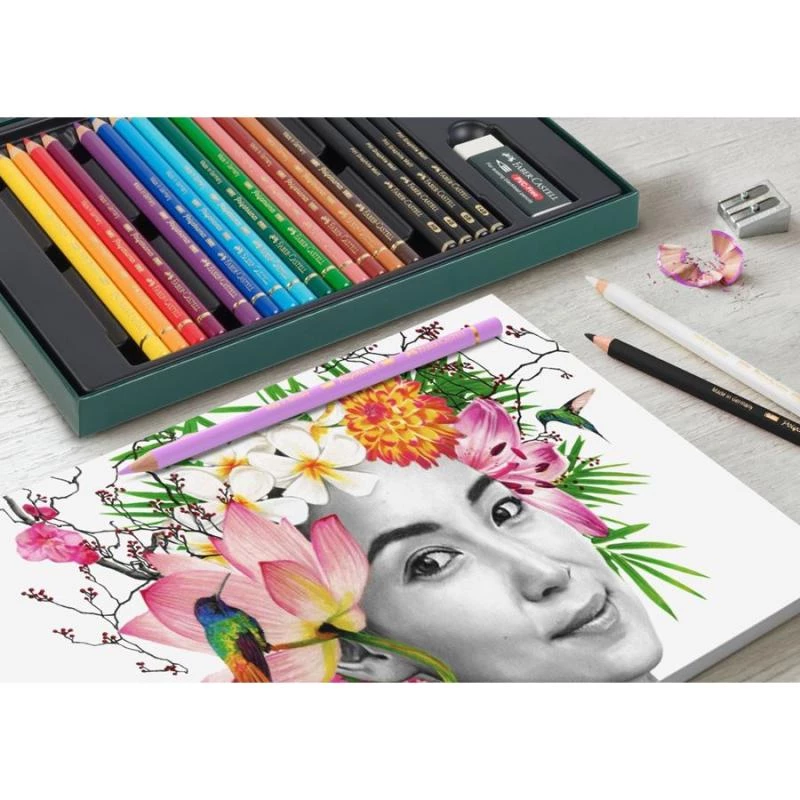 Faber-Castell Polychromos & Pitt Graphite Matt piešimo rinkinys, įvairių spalvų (23 vnt.)