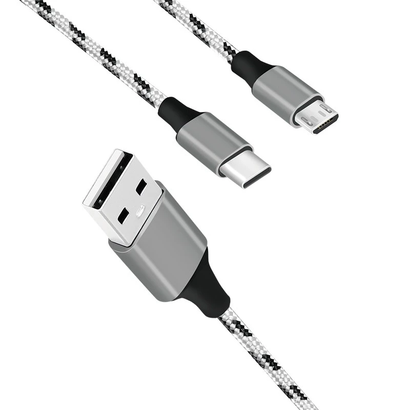 LogiLink CU0202 USB kabelis USB 2.0 1,2 m USB A USB C / Micro-USB A pilka