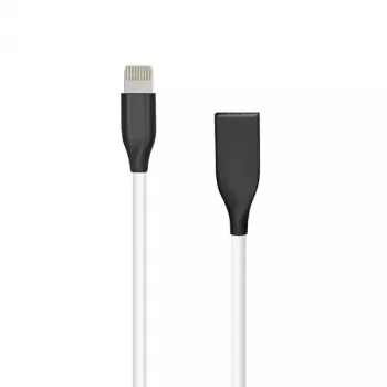 Silicone laidas USB – Lightning, 2 m, baltas
