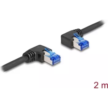 Tinklo kabelis DeLOCK RJ45 Cat.6A S/FTP 2m Juodas