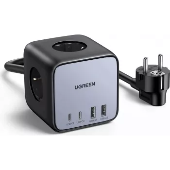 Ugreen DigiNest Pro 1 AC lizdas (-ai) Type C 1,8 m 4 3680 W Juoda