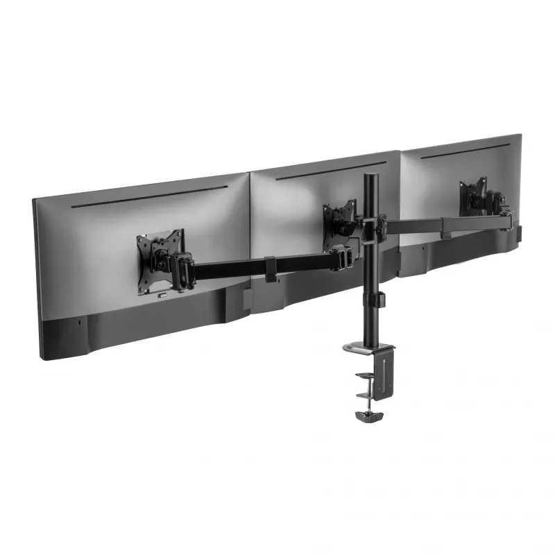 Monitorų laikiklis SBOX LCD-352/3-2 trims ekranams 13–27 colių, 3 rankos, iki 9 kg rankai, VESA 100x100