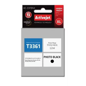 Activejet AE-33PBNX rašalas (pakaitalas Epson 33XL T3361; Supreme; 12 ml; foto juoda)