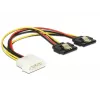 Vidinis maitinimo kabelis DeLOCK 85237 0,2 m Molex į 2 x SATA