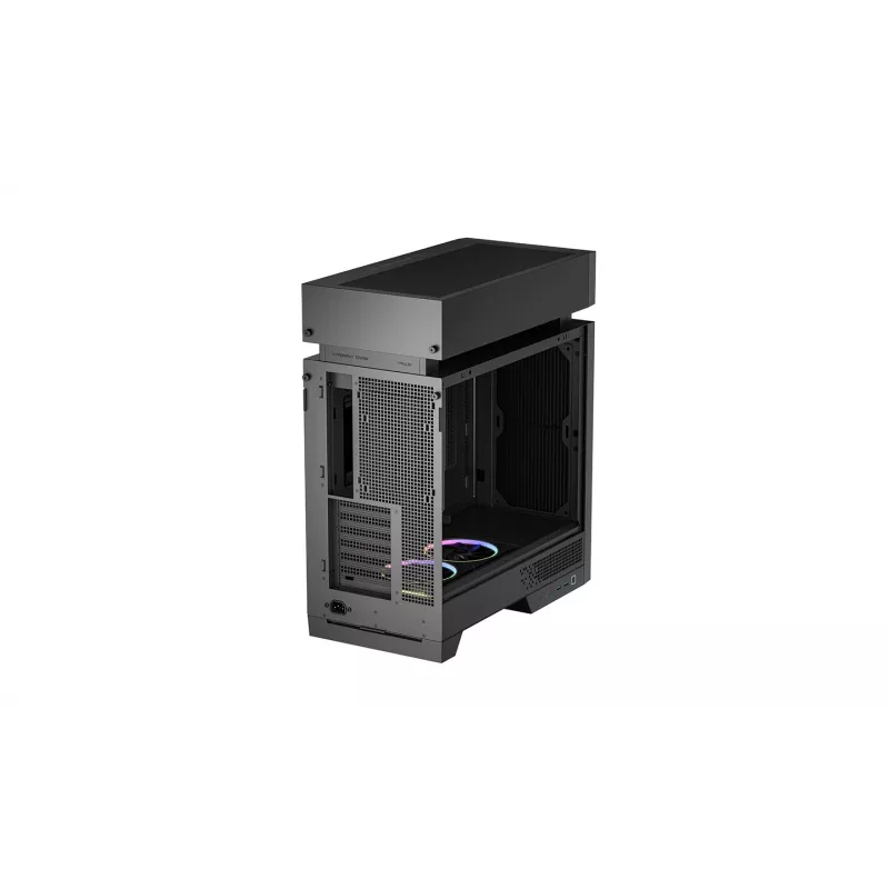 Korpusas DeepCool CL660 Black – ATX/Micro-ATX/Mini-ITX, grūdintas stiklas, 2x3,5 colio + 1x2,5 colio, priekyje 140 mm, viršuje/gale 120–140 mm