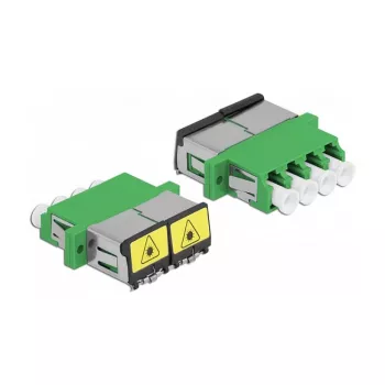 Optiminis skaidulų mova DeLOCK 86902 LC Quad moteriška į LC Quad moteriška vienmodė žalia