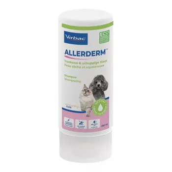Veterinarinis šampūnas VIRBAC AllerDerm sausai ir pleiskanojančiai odai šunims ir katėms, 250 ml