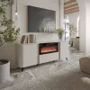Komoda Cama Meble Volare 200 x 39 x 75 cm, kashmyro spalvos, medžio drožlių plokštės rėmas, įmontuotas elektrinis židinys
