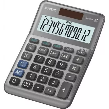 Stalinis skaičiuotuvas Casio MS-120FM Pagrindinis Juodas 12 Skaitmenų Mokesčiai Pelnas