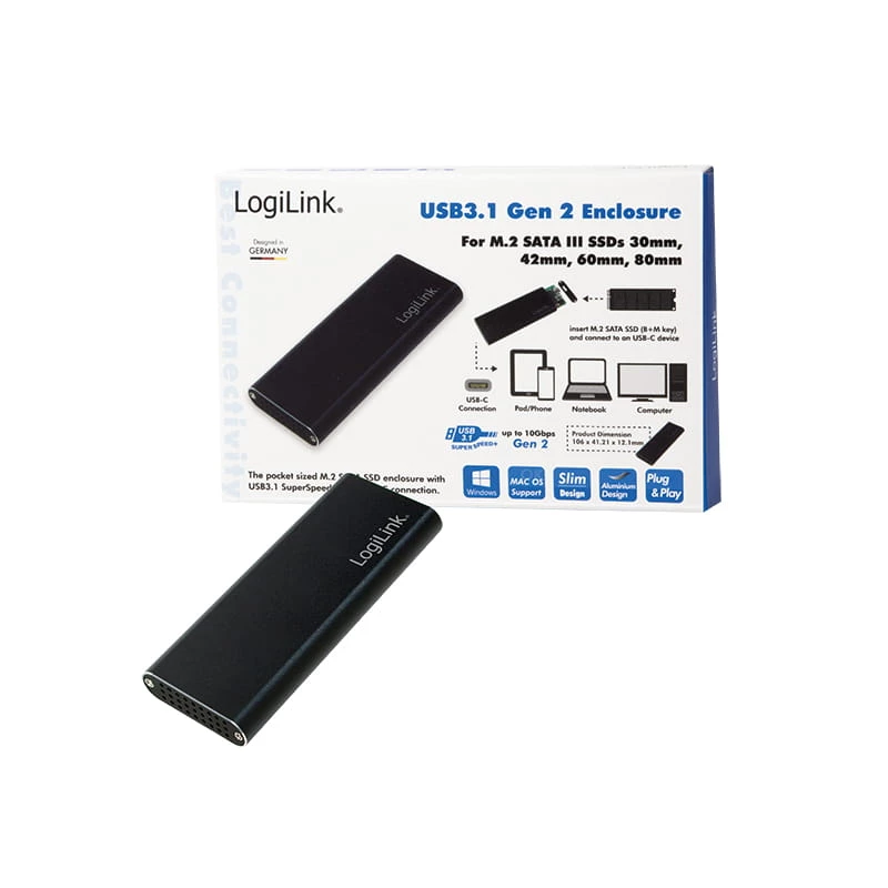 SSD korpusas LogiLink UA0314 Juodas M.2