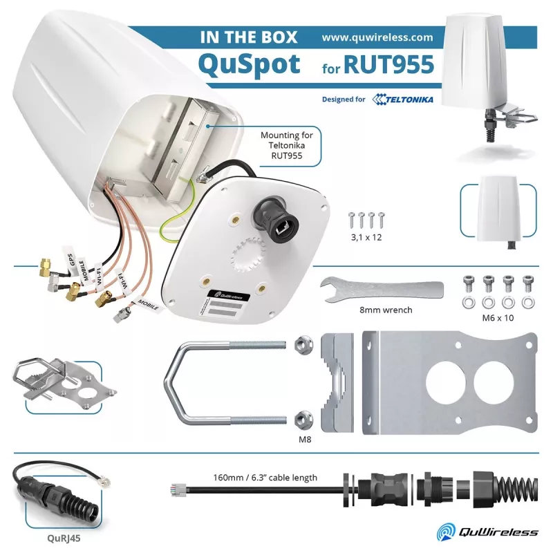 Kryptinė antena QuWireless A955S 7 dBi