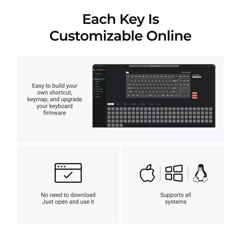 Belaidė klaviatūra Keychron Q3 Max RGB/CARBON Black Q3M-M4