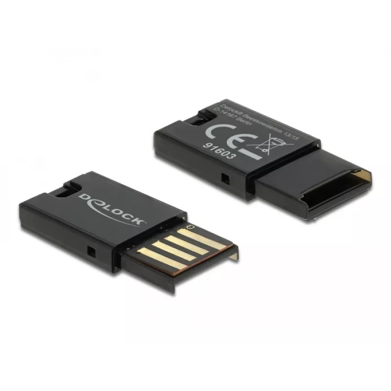 DeLOCK USB 2.0 kortelių skaitytuvas juodas MicroSD MicroSDHC MicroSDXC 480 Mbit/s