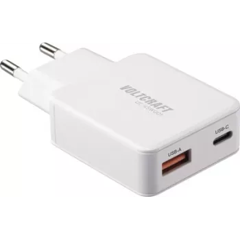 Voltcraft UC-1C1A45W01 USB įkroviklis USB-C USB-A greitas įkrovimas PD 3.0 baltas (VC-17009805)