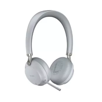 Ausinės Yealink BH72 belaidės ir laidinės, ant galvos, skambučiams/muzikai, USB-A, Bluetooth, įkrovimo stovelis, šviesiai pilka