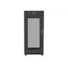 Stacionarus 19 inch serverio spintos rėmas 27U 600x800 mm juodas su perforuotomis durimis ir LCD ekranu (plokščia pakuotė)