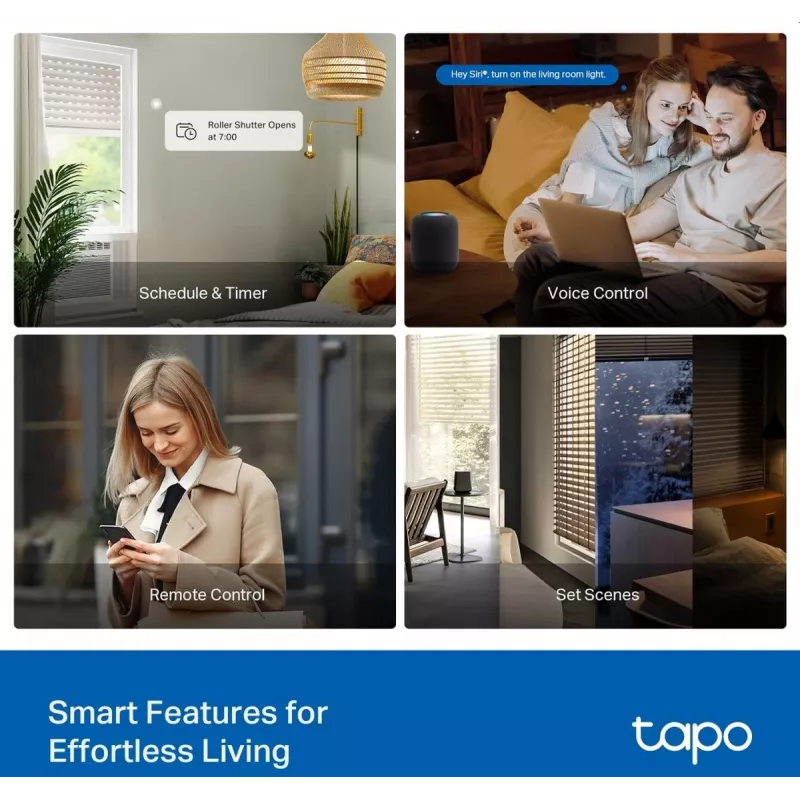 TP-Link Tapo S112 išmanusis jungiklio modulis, 7 kanalų, 2400 MHz, balta, AC, 150 W
