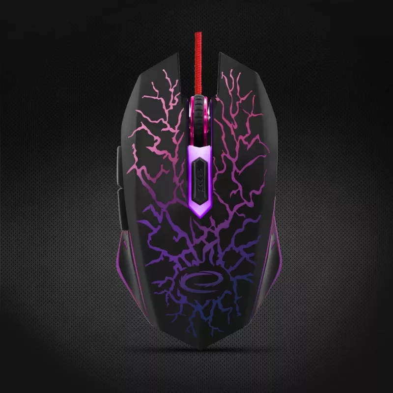 Esperanza MX211 LIGHTNING pelė - USB - laidinė - optinė - 6 mygtukai - juoda