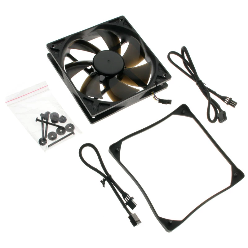 Kompiuterio korpuso ventiliatorius NoiseBlocker BlackSilentPro PLPS 120 mm, 1500 RPM, 100 m³/h, 4,5 V, juodas