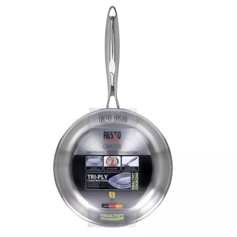 Visiems tikslams keptuvė RESTO Crater Round nerūdijantis plienas 24 cm