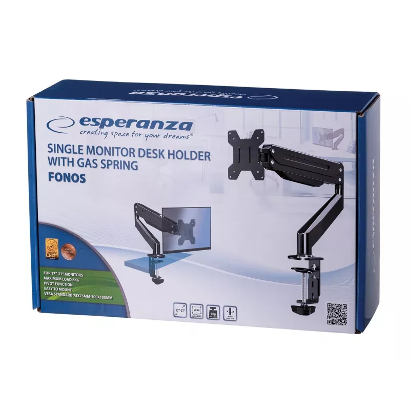 Esperanza ERW019 monitoriaus laikiklis / stovas 68,6 cm (27 inch) stalinis juodas