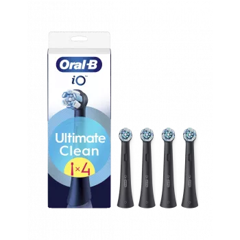 Oral-B iO papildomi šepetėlio antgaliai UltimateClean juodi 4 vnt.
