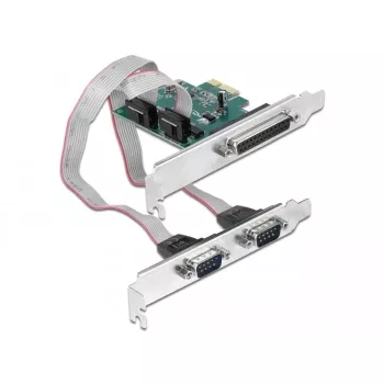DeLOCK PCIe 1.1 Low-Profile adapteris lygiagrečiam ir nuosekliam prievadui – 1x LPT + 2x RS-232 (90413)