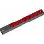 Bachmann 19 colių 2m 8x Schuko H05VV-F 3G 1.00mm² maitinimo ilgintuvas 8 AC lizdai Juoda, Raudona