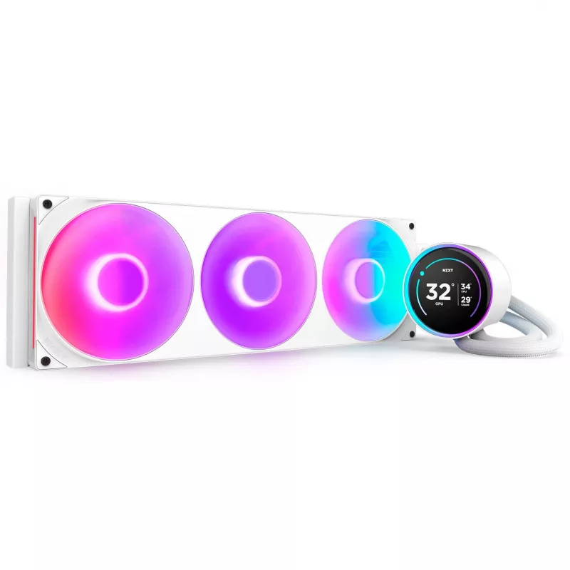 NZXT Kraken Elite 420 RGB 420 mm skystas aušinimas baltas