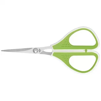 Žirklės WEDO 975 411 universalios tiesaus pjovimo vienos 114 mm, žalia/balta