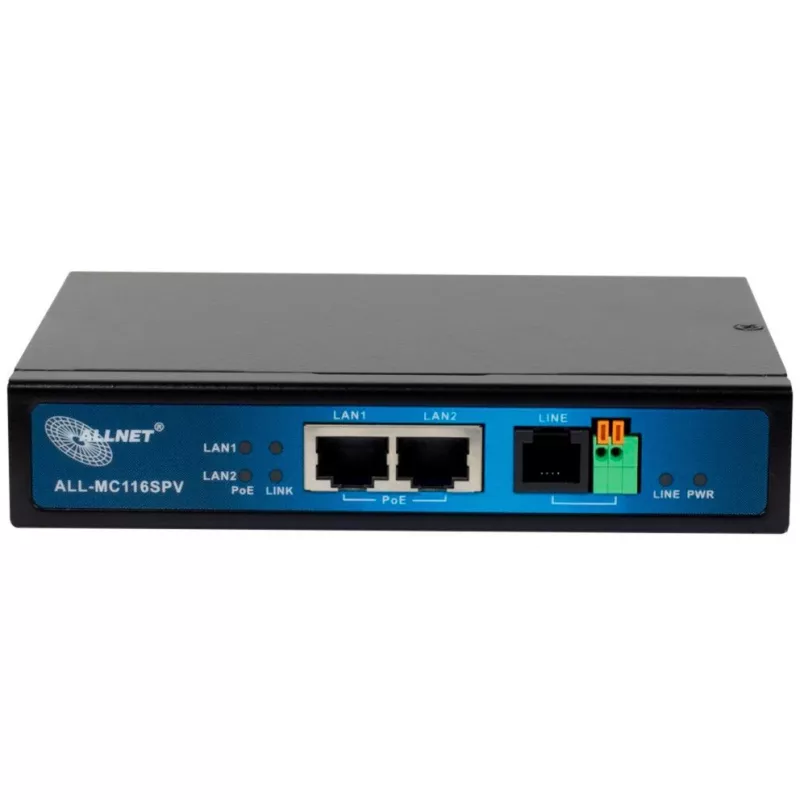 ALLNET ALL-MC116SPV-VDSL2 VDSL2 tiltinis modemas su 2 prievadų PoE jungikliu (be Wi-Fi)