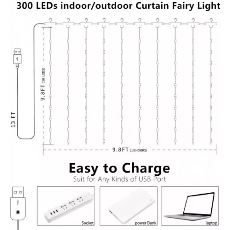 LED juostelė OEM X0013lX27J — 300 šiltai baltų LED, lanksti