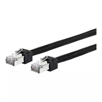 METZ CONNECT Ultraflex500 – Jungiamasis laidas – RJ-45 (kištukas) į RJ-45 (kištukas) – 2,0 m – 6,4 mm – SFTP, PiMF – CAT 6 – Ekranuotas, be halogenų – Juoda (13084V2000-E)