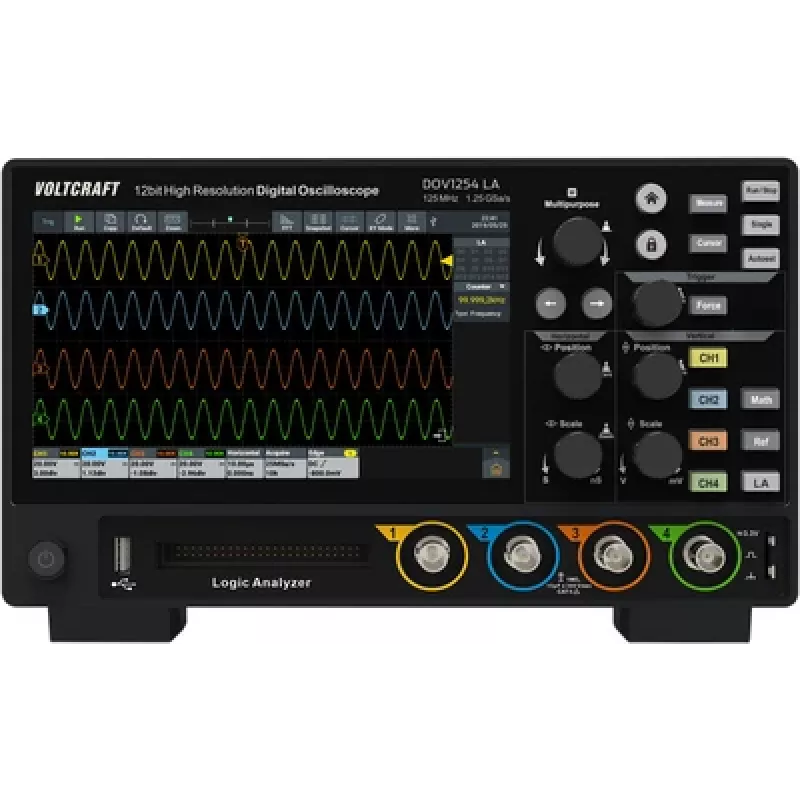Voltcraft DOV1254 LA Skaitmeninis osciloskopas 125 MHz 4 kanalai 1.25 GSa/s 100 Mpts 12 Bit (VC-16753925)