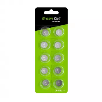 Vienkartinė ličio baterija Green Cell CR1620 3V 70mAh, lizdinė pakuotė 5 vnt., 1,9 mm aukštis